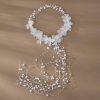 Something-Blue Accessories | Pearl Flower Hair Vines Halo Bridal Wedding Headpieces White – Womens