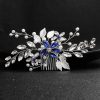 Something-Blue Accessories | Pearl Rhinestone Leaf Hair Combs Bridal Wedding Headpieces Silver – Womens