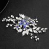 Something-Blue Accessories | Pearl Rhinestone Leaf Hair Combs Bridal Wedding Headpieces Silver – Womens