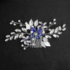 Something-Blue Accessories | Pearl Rhinestone Leaf Hair Combs Bridal Wedding Headpieces Silver – Womens