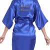 Something-Blue Accessories | Personalized Satin Bridesmaid Bride Women Robes Personalized Robes/Pajamas White – Womens