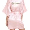 Something-Blue Accessories | Personalized Satin Bridesmaid Bride Women Robes Personalized Robes/Pajamas White – Womens