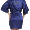 Something-Blue Accessories | Personalized Satin Bridesmaid Bride Women Robes Personalized Robes/Pajamas White – Womens