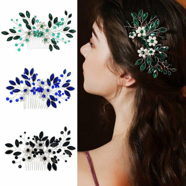 Something-Blue Accessories | Rhinestone Hair Combs Bridal Wedding Headpieces As Picture – Womens|Girls