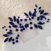 Something-Blue Accessories | Rhinestone Hair Combs Bridal Wedding Headpieces As Picture – Womens|Girls