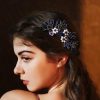 Something-Blue Accessories | Rhinestone Hair Combs Bridal Wedding Headpieces As Picture – Womens|Girls