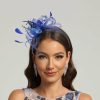 Something-Blue Accessories | Women’s Mesh With Faux Feather Kentucky Derby Fascinators With Headband Black – Womens