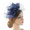 Something-Blue Accessories | Women’s Organza With Faux Feather/Veil Kentucky Derby Fascinators With Clip/Headband Blue – Womens