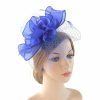 Something-Blue Accessories | Women’s Organza With Faux Feather/Veil Kentucky Derby Fascinators With Clip/Headband Blue – Womens