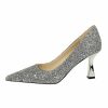 Something-Blue Accessories | Women’s Pumps Heels Point Toe Flare Heel Wedding Shoes Party Evening Shoes Pink – Womens