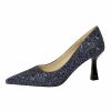 Something-Blue Accessories | Women’s Pumps Heels Point Toe Flare Heel Wedding Shoes Party Evening Shoes Pink – Womens