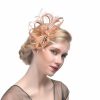 Something-Blue Accessories | Women’s Sinamay With Bowknot/Faux Feather Kentucky Derby Fascinators With Clip/Headband Rose – Womens