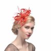 Something-Blue Accessories | Women’s Sinamay With Bowknot/Faux Feather Kentucky Derby Fascinators With Clip/Headband Rose – Womens