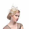 Something-Blue Accessories | Women’s Sinamay With Bowknot/Faux Feather Kentucky Derby Fascinators With Clip/Headband Rose – Womens