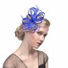 Something-Blue Accessories | Women’s Sinamay With Bowknot/Faux Feather Kentucky Derby Fascinators With Clip/Headband Rose – Womens