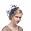 Something-Blue Accessories | Women’s Sinamay With Bowknot/Faux Feather Kentucky Derby Fascinators With Clip/Headband Rose – Womens