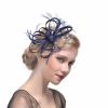 Something-Blue Accessories | Women’s Sinamay With Bowknot/Faux Feather Kentucky Derby Fascinators With Clip/Headband Rose – Womens