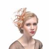 Something-Blue Accessories | Women’s Sinamay With Bowknot/Faux Feather Kentucky Derby Fascinators With Clip/Headband Rose – Womens