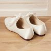 Something-Blue Accessories | Women’s Wedding Shoes Satin Flat Heel Round Toe Wedding Flats Casual Vintage Simple Wedding Shoes Ivory – Womens