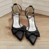 Something-Blue Accessories | Women’s Wedding Shoes Satin High Heel Point Toe Wedding Heels Bridal Shoes Bowknot Cute Elegant Wedding Shoes Ivory – Womens