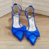 Something-Blue Accessories | Women’s Wedding Shoes Satin High Heel Point Toe Wedding Heels Bridal Shoes Bowknot Cute Elegant Wedding Shoes Ivory – Womens