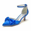 Something-Blue Accessories | Women’s Wedding Shoes Satin High Heel Point Toe Wedding Heels Bridal Shoes Bowknot Cute Elegant Wedding Shoes Ivory – Womens