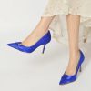 Something-Blue Accessories | Women’s Wedding Shoes Satin High Heel Point Toe Wedding Heels Bridal Shoes Rhinestone Elegant Wedding Work Party Evening Shoes Royal Blue – Womens