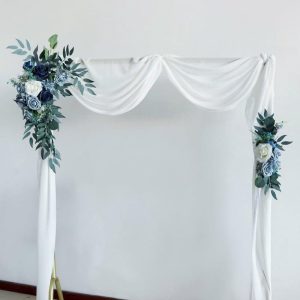 Wedding Flowers | 2 PCS Artificial Wedding Flowers Silk Roses Decorations Blue – Womens