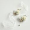 Wedding Flowers | 2 PCS Artificial Wedding Flowers Silk Roses Groom/Groomsman Boutonniere/Wrist Corsage White – Womens