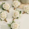 Wedding Flowers | 6 PCS Artificial Wedding Flowers Silk Roses Bridesmaid Wedding Flower Packages Beige – Womens