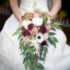 Wedding Flowers | Artificial Wedding Flowers Cascade Silk Anemone Bridal Bouquets Burgundy – Womens