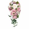 Wedding Flowers | Artificial Wedding Flowers Cascade Silk Roses Bridal Bouquets Pink – Womens