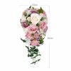 Wedding Flowers | Artificial Wedding Flowers Cascade Silk Roses Bridal Bouquets Pink – Womens