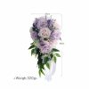 Wedding Flowers | Artificial Wedding Flowers Cascade Silk Roses Bridal Bouquets Purple – Womens