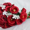 Wedding Flowers | Artificial Wedding Flowers Cascade Silk Roses Bridal Bouquets Red – Womens