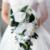 Wedding Flowers | Artificial Wedding Flowers Cascade Silk Roses Bridal Bouquets White – Womens