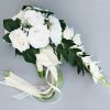 Wedding Flowers | Artificial Wedding Flowers Cascade Silk Roses Bridal Bouquets White – Womens