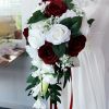 Wedding Flowers | Artificial Wedding Flowers Cascade Silk Roses Bridal Bouquets White – Womens