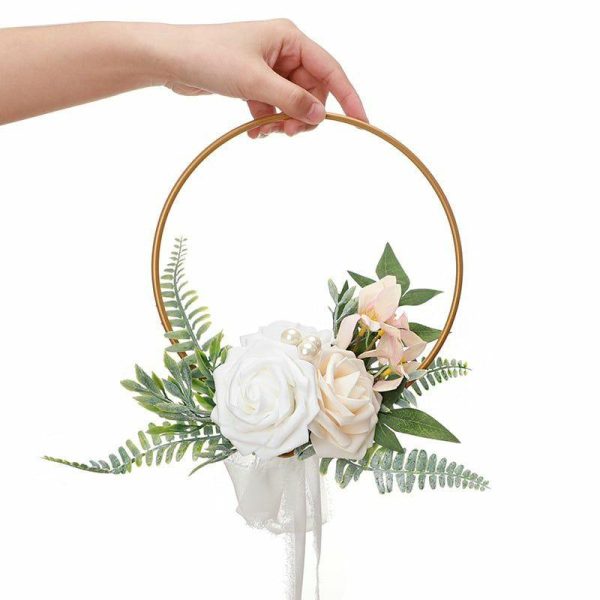 Wedding Flowers | Artificial Wedding Flowers Hoop Foam Roses Bridesmaid Bouquets Champagne – Womens