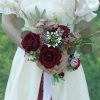 Wedding Flowers | Artificial Wedding Flowers Nosegay Silk Flower Roses Bridesmaid/Bridal Bouquets Burgundy – Womens