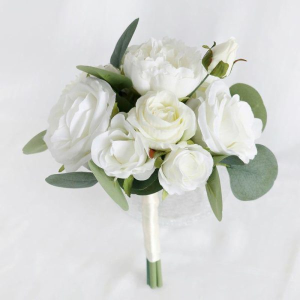 Wedding Flowers | Artificial Wedding Flowers Nosegay Silk Roses Bridesmaid Bouquets White – Womens