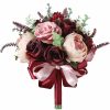 Wedding Flowers | Artificial Wedding Flowers Round Silk Bridesmaid Bouquets Red – Womens