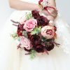 Wedding Flowers | Artificial Wedding Flowers Round Silk Bridesmaid Bouquets Red – Womens