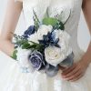 Wedding Flowers | Artificial Wedding Flowers Round Silk Dahlia Bridesmaid Bouquets Dark Navy – Womens