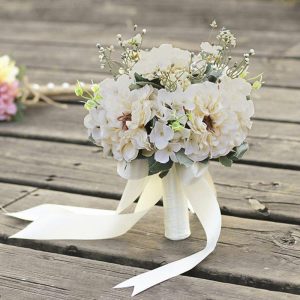 Wedding Flowers | Artificial Wedding Flowers Round Silk Dahlia Bridesmaid Bouquets  – Womens