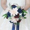 Wedding Flowers | Artificial Wedding Flowers Round Silk Dahlia Bridesmaid/Bridal Bouquets Blue – Womens