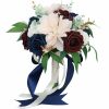 Wedding Flowers | Artificial Wedding Flowers Round Silk Dahlia Bridesmaid/Bridal Bouquets Blue – Womens