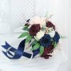 Wedding Flowers | Artificial Wedding Flowers Round Silk Dahlia Bridesmaid/Bridal Bouquets Blue – Womens