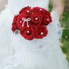 Wedding Flowers | Artificial Wedding Flowers Round Silk Roses Bridal Bouquets Red – Womens