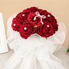 Wedding Flowers | Artificial Wedding Flowers Round Silk Roses Bridal Bouquets Red – Womens